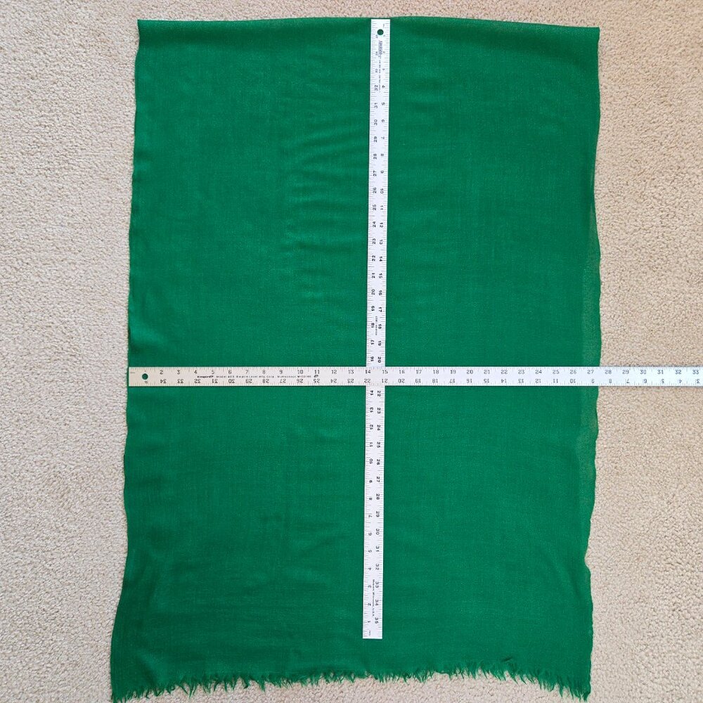 Kashmir Loom Cashmere Lightweight Scarf Green Luxury - Picture 6 of 8